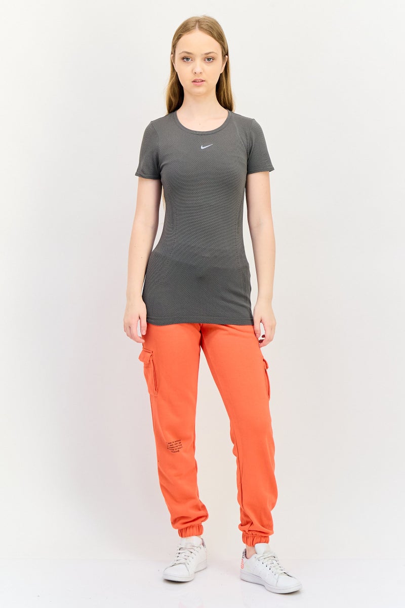 Nike Women Slim Fit Short Sleeve Training Top, Dark Grey - Image 4